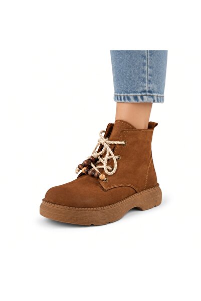 Mammamia Kemal Aygün-Mammamia Women's Genuine Leather Orthopedic Sole Lace-Up...