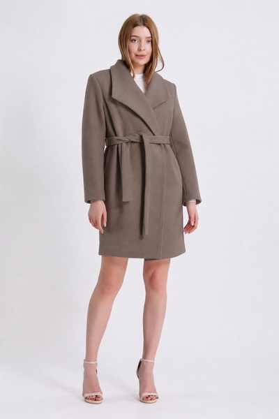 Leather Club Dark Beige Cashmere Coat
