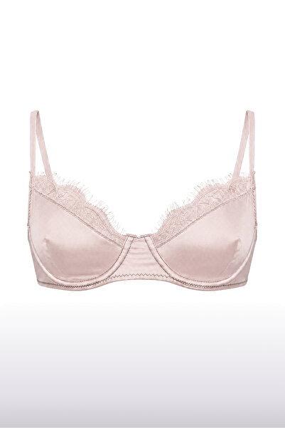 Selene Blush Saf İpek ve Dantel Sütyen