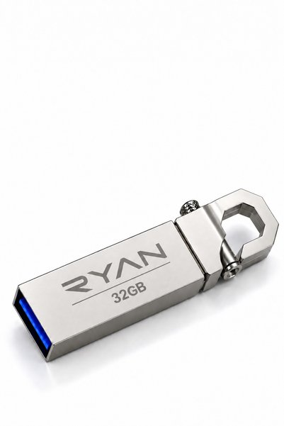 Ryan 32 Gb USB Flash Memory USB 2.0 Metal Keychain Data Traveler with Keychain