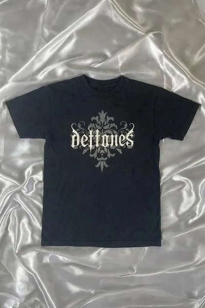 ARS Butik Tricou negru Deftones Gothic Y2K unisex cu mânecă scurtă