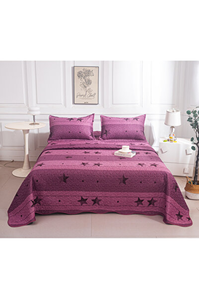 CHIRASO Set Cuvertura Pat Matlasata Reversibila, 2 Fete, 3 Piese, 220x240 cm,...