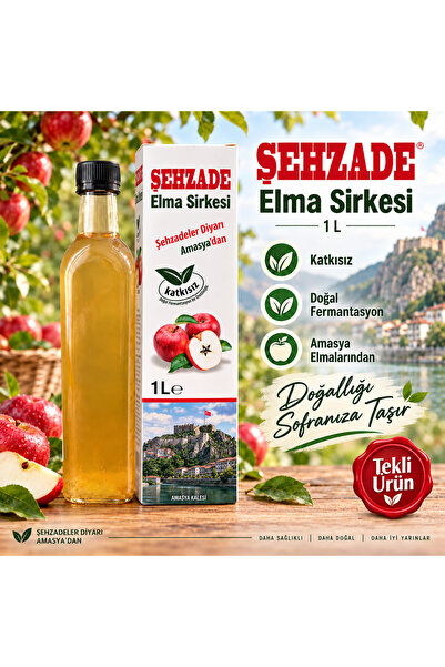 Doğal Fermantasyon Katkısız Elma Sirkesi 1 L
