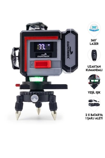 DAWREK Dijital Ekranlı Tripodlu 16 Köşeli Lazer Metre (BT0269)