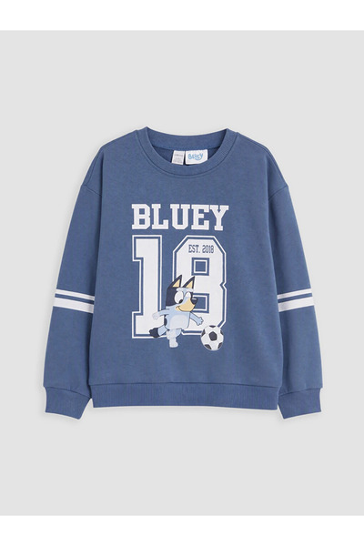 LC Waikiki سويت شيرت للأولاد مطبوع باللون الأزرق من Bluey