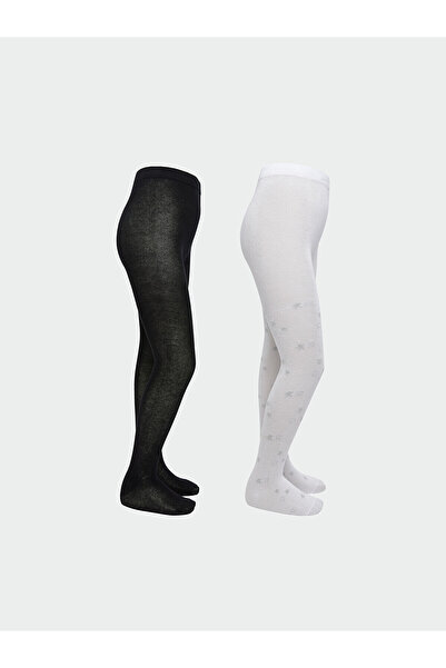 LC Waikiki Lcw Kids White Patterned Girls' Pantyhose with Nevavm Difference