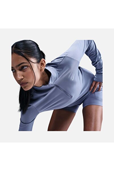 Nike Dri-FIT Swift Uzun Kollu Yarım Fermuarlı Kadın Tişörtü