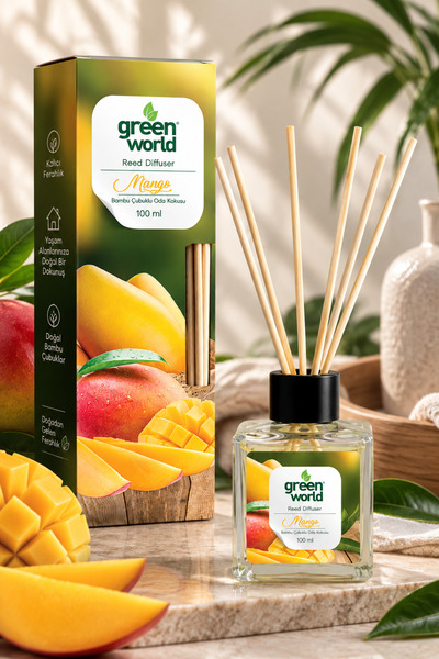 Green World Bambu Çubuklu Oda Kokusu - Parfümü Mango 100 ML