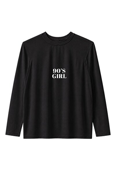 The Champ Clothing Kadın Oversize Uzun Kollu Tişört 90’s Girl Baskılı Beyaz –...