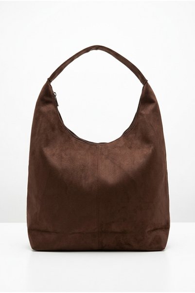 Baguar Women's Brown Suede Large Size Shoulder and Tote Bag - Large Volume University Bag