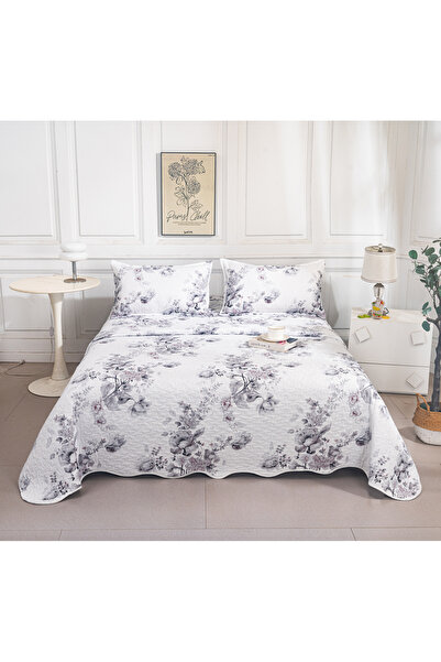 CHIRASO Set Cuvertura Pat Matlasata Reversibila, 2 Fete, 3 Piese, 220x240 cm,...