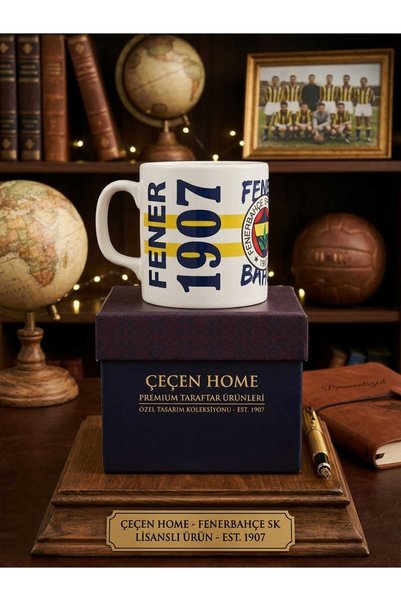 ÇEÇEN HOME FB Lisanslı 1907 Seramik Kupa Bardak - Hediyelik Kutulu Fenerbahçe...