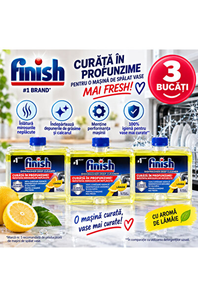 Finish Σετ 3x 250 ml υγρού διαλύματος λεμονιού