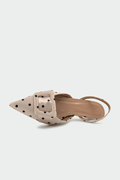 LAMİNTA Matilda Polka Dot Buckle Detailed Women's Heeled Shoes - Ten