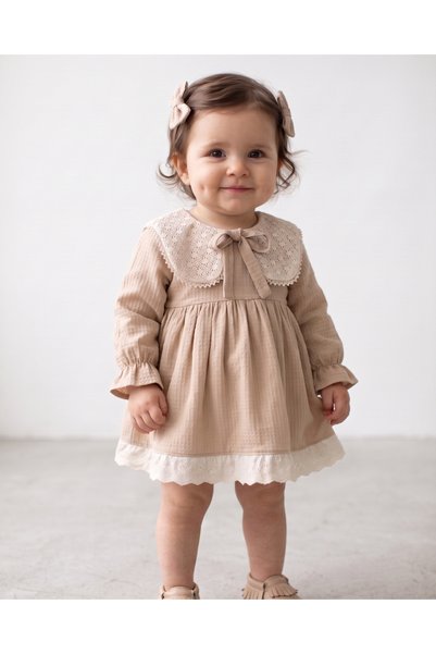 aysskids Sweet Meadow Vintage Lace Collar Scalloped Baby Girl Dress