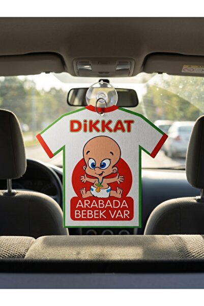 Otelonia Dikkat Arabada Bebek Var Araba Cam Süsü - Araba Hediyesi - Oto Akses...