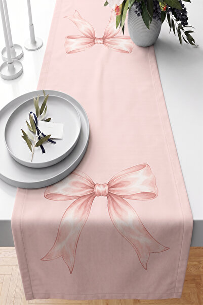 Realhomes Elegant Patterned Digital Printed Runner with Bow Motif 40X140Cm, M...