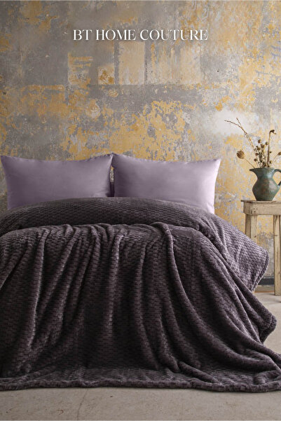 Apricitas HOME Double Size Trusty Anthracite Jacquard Pattern Blanket 200X220 cm