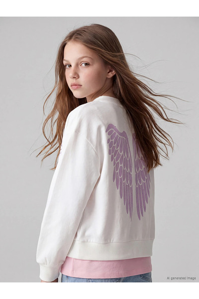 LC Waikiki White Cinnamoroll Printed Girls' Zippered Sweatshirt