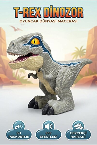 Tıfıl Toys T-Rex Dinozor 17 CM Sesli Sis Püskürten Gerçekçi Tasarımlı Hareket...