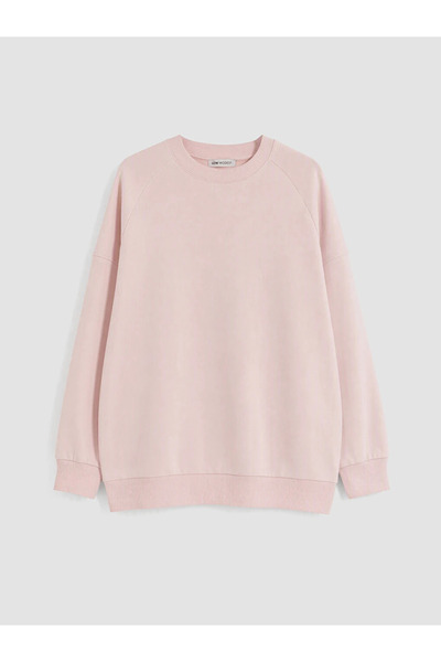 LC Waikiki Pembe Bisiklet Yaka Kadın Sweatshirt Tunik