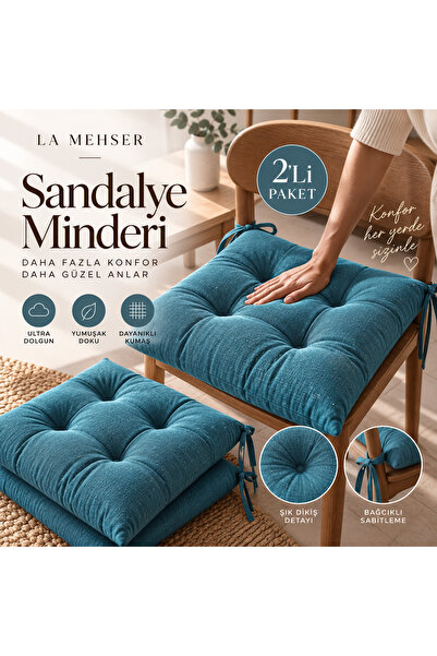 LA MEHSER Ultra Dolgulu Yıkanabilir Silinebilir Çok Amaçlı 2'li Minder