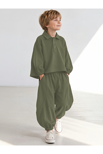Catz Kids Erkek Çocuk Eşofman Takım Modal Haki Elf Model
