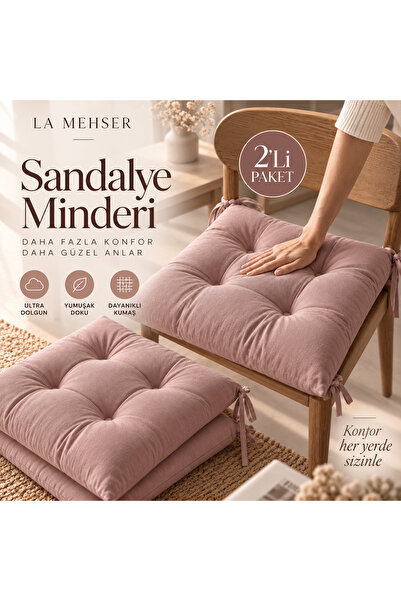 LA MEHSER Ultra Dolgulu Yıkanabilir Silinebilir Çok Amaçlı 2'li Minder