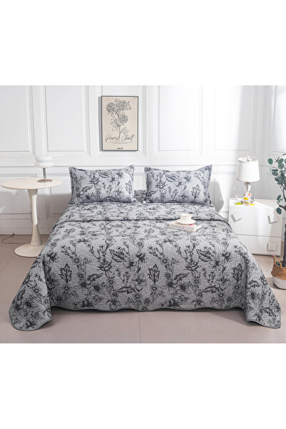 CHIRASO Set Cuvertura Pat Matlasata Reversibila, 2 Fete, 3 Piese, 220x240 cm,...