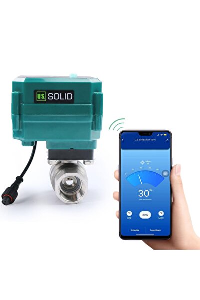 U.S.SOLID Robinet cu bila motorizat smart 3/4" Wi-Fi, U.S. Solid, inox 304, c...