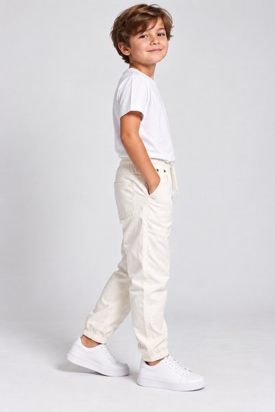 WE&ME Pantaloni jogger pentru băieți, cu talie elastică, cu șireturi, cu buzunare, îmbrăcăminte casual
