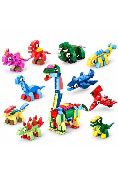 Flippy Set de Constructie, Flippy, Dinozauri 10 in 1, 371 Piese, 10 Modele de...