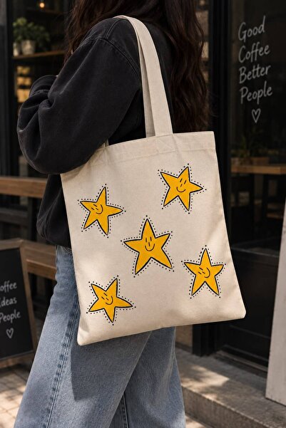 Me&On WEAR Baskılı Pamuklu Amerikan Bezi Çanta – Unisex Tote Bag – Omuz Çantası
