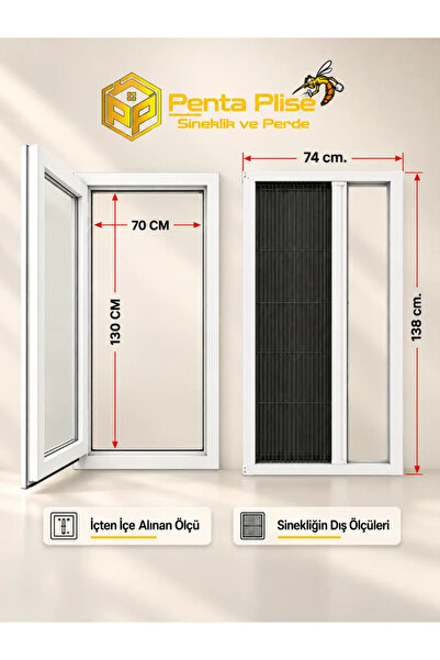 Akordeon Pencere Sinekliği Özel Ölçü 3 Renk Seçeneği – Katlanır, Demonte ve Kolay Montaj
