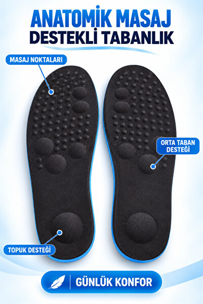 SANUS MR003 Anatomik Masaj Noktalı Günlük Konfor Tabanlığı – Siyah