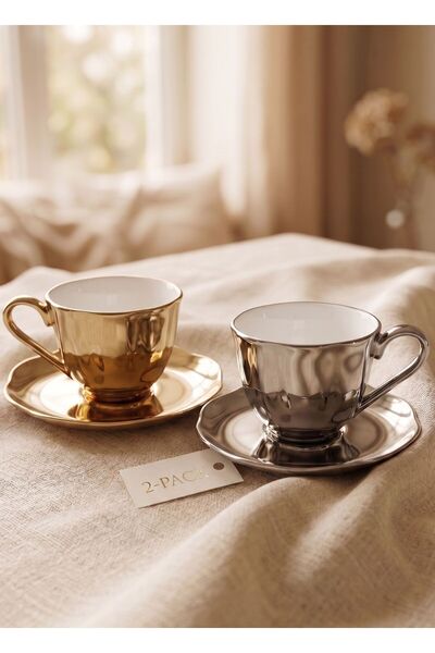 REGNA HOME Fine Living Diva 4 Piece 2 Person Mix Porcelain Coffee Cup Set