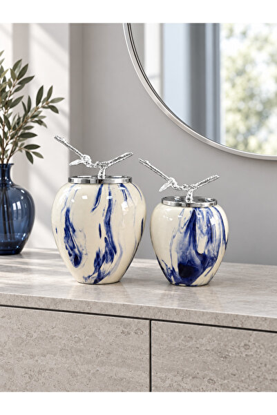 Bibo Home Dekoratif Obje - Sultan 2 li Küp Marble