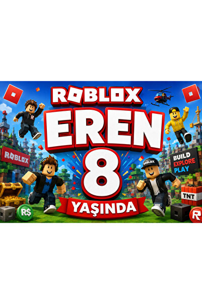 lagun reklam Roblox Temalı Doğum Günü Branda– Kişiye Özel 8 Yaş Doğum Günü Pa...