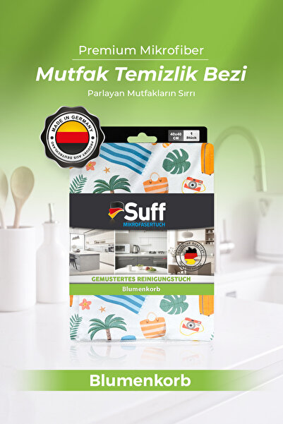 Suff Blumenkorb Mikrofiber Mutfak Temizlik Bezi Su Çekici Dekoratif Desenli T...
