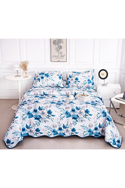 CHIRASO Reversible Quilted Bedspread Set, 3 Pcs, 220x240 cm, 2 Pillowcases 52...