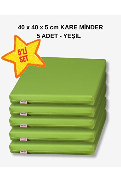 40 x 40 Kare Minder 5li Set - YEŞİL
