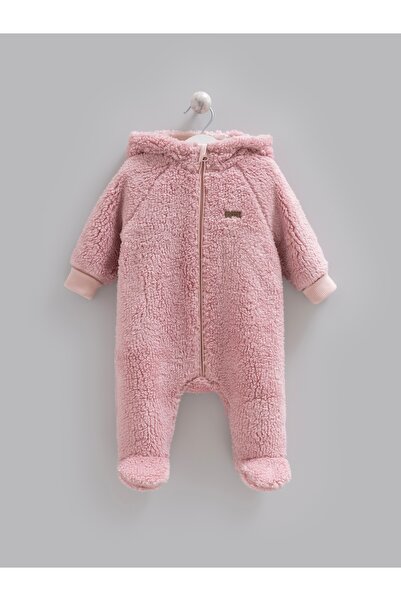 Caramell %100 Pamuk Kız Bebek Tulumu Welsoft Peluş Kışlık Tulum (1-3 ,3-6 Ayl...