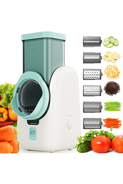 Enleber Răzătoare electrică și aparat pentru salate Enleber, 6 accesorii inte...