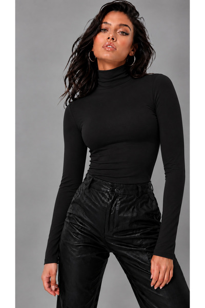 Starlight Body de damă cu guler înalt, 100% bumbac, Lycra