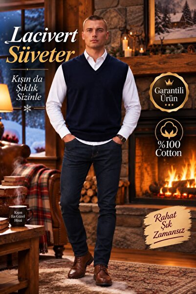 Aycan Fourmen Comfortable Fit Sweater over Shirt