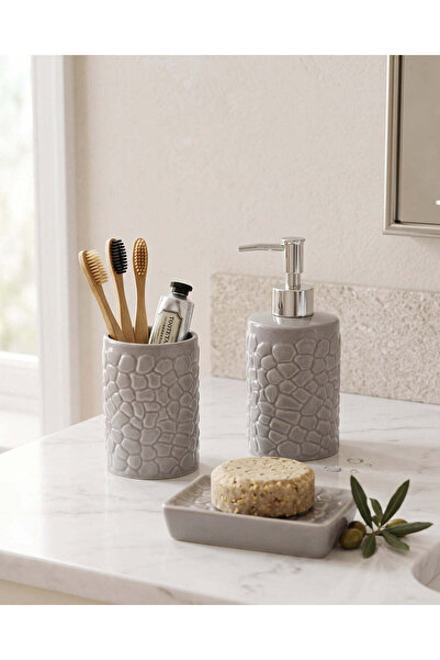 REDTAG Grey 3 Piece Bathroom Set