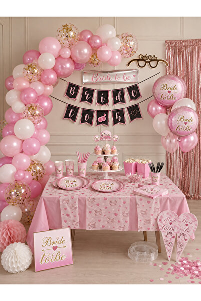 ALYA Parti 100 parça Bride To Be Bekarlığa Veda Parti Seti | Balon, Banner, M...