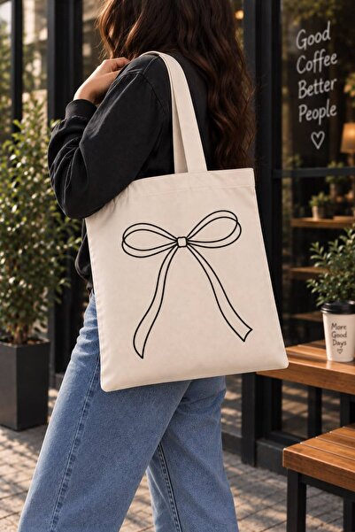 Me&On WEAR Baskılı Pamuklu Amerikan Bezi Çanta – Unisex Tote Bag – Omuz Çantası