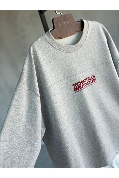 By Pakize Oversize Yazı Baskılı Sweatshirt