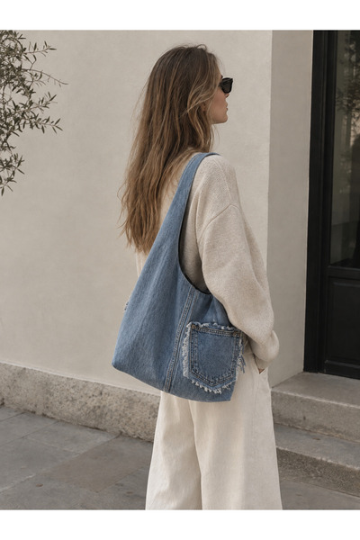 Smonday Denim/Kot Omuz Çantası